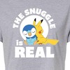 Women's - Pokémon - The Snuggle Is Real Pikachu And Piplup Cropped Graphic T-Shirt - 2 of 4