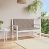 vidaXL Indoor/Outdoor Bench Cushions 2 pcs, Non-slip, Water-Repellent, Taupe 47.2"x19.7"x2.8" - 2 of 4