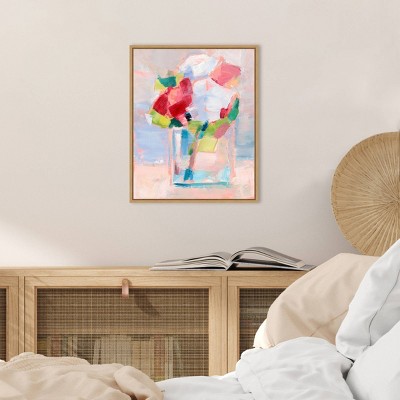 Abstract Floral Bouquet in Glass Vase Canvas Print
