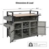 AZL1 Life Concept Utility Storage Bins Wicker Kitchen Island on Wheels for Patio Backyard Garden Poolside Double Handle, Grey, 52.8"*28.3"*41.5" - 3 of 3