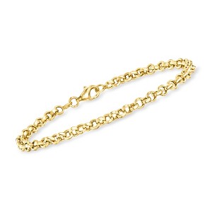 Ross-Simons 4mm 10kt Yellow Gold Rolo-Link Bracelet - 1 of 3
