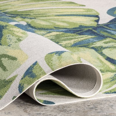 9' x 12' Multicolor Floral Synthetic Indoor/Outdoor Area Rug