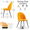 DOMETOUR Modern Velvet Dining Chairs Set of 4 for Living Room Outdoor Lounge - 3 of 4