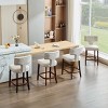 Rustic Linen Counter High Chairs with Back,Mid Century Chair,Upholstered Armless Chair for Compact Dining Area or Living Room-Maison Boucle - 3 of 4