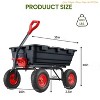 Garden Dump Cart, Yard Wagon Heavy-Duty w/ 800Lbs,Quick-Release Dumping & 180°Adjustable Handle & 10" Pneumatic Tires Garden Carts - 2 of 4