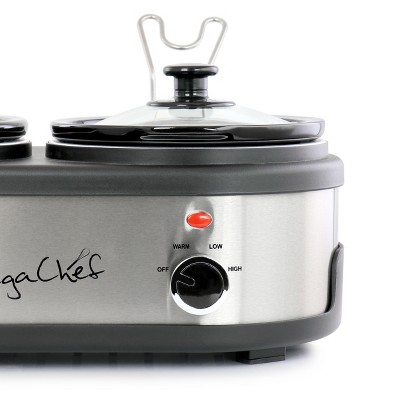Dual 1.5 Liter Stainless Steel Crock Buffet Slow Cooker