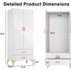 TIRAMISUBEST White Wardrobe - 2-Door Armoire with Drawers & Hanging Rod, 31.5"W x 76.77"H (Right Opening) - 2 of 4