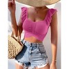 Womens Cropped Knit Tube Tops with Sweetheart Neckline and Cap Sleeves Ribbed Sweater Style - 3 of 4