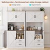 Modern Kitchen Pantry Cabinet with Microwave Stand, Tall Hutch Bar Cabinet with Drawers & Adjustable Shelves, Large Wood Storage Cabinet for Dining R - 4 of 4
