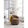 TOAOTBNBO Chenille Fabric Upholstered 360° Swivel Armchair, Circular Reading Accent Chair for Shopping Mall Barrel Armchair with Wood Frame - 4 of 4