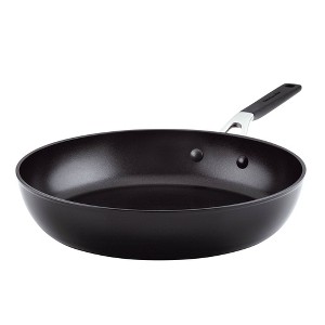 KitchenAid 12.25" Hard Anodized Nonstick Skillet Black: Oven-Safe Cooking Pan, Silicone Handle, Gas & Electric Compatible - 1 of 4