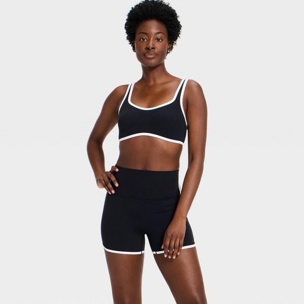 Shorts de Ciclismo de Tiro Ultra Alto con Dobladillo de Contraste Retro para Mujer 3" - All In Motion™ 3