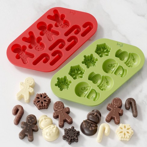 2 Pack Christmas Silicone Molds, Xmas Baking Mold for Mini Cakes