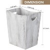 Aoibox Wood Trash Can, Farmhouse Wastebasket Bin for Bathroom, Office, Bedroom, Living Room, Small Square Rustic Garbage Container - 4 of 4