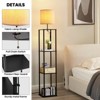 Ludomide Modern Floor Lamp with Shelves Black Shelf Floor Lamp for Living Room Bedroom Office - 2 of 4