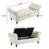 51.25'' Rectangular Ottoman Storage Bench With 1 Pillow,Upholstered Storage Benches,Benches With Storage For Bedroom-Cuddlewood - 3 of 4