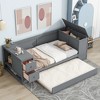 Twin Size Daybed with Storage Arms, Trundle and Charging Station - 3 of 4