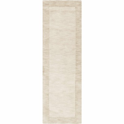Hauteloom Bordered Solid Wheat Cream Wool Rug