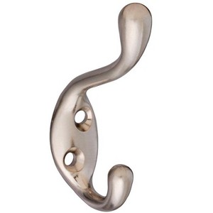 National Hardware 3.3 in. L Satin Nickel Silver Zinc Coat/Hat Hook 75 lb. cap. - Case of 1 - 1 of 1