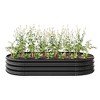 Maliang Oval Large Metal Raised Planter Bed, Outdoor Raised Garden Bed for Vegetables, and Flowers - 3 of 4