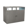 MOEPISY Garbage Bin Shed Stores 2 Trash Cans Metal Outdoor Bin Shed for Garbage Storage,Stainless Galvanized Steel - 3 of 4