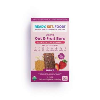Ready, Set, Food! Peanut Butter Strawberry Oat and Fruit Bar Baby Snacks - 3.67oz/4ct