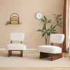 Polyester Upholstered Modern Lounge Chairs with Wood Base, Wide Cushions and Minimalist Design (Set of 2( - 3 of 4