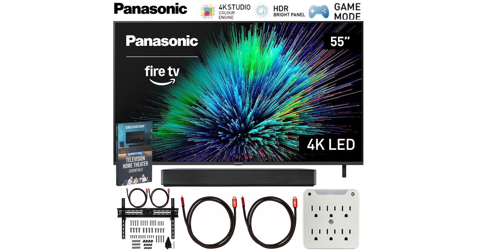 Panasonic W70 Series 55" LED 4K Ultra HD Smart Fire TV with Soundbar, Mount & Accessories