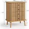 COZONY 4-Drawer Wicker Dresser with Wood Legs, Natural Storage Cabinet with Black Handles, Multi-Purpose Bedroom Dresser for Living Room Hallway - 3 of 4