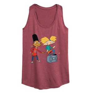 Women's - Hey Arnold! - HA Air Guitar Graphic Racerback Tank - 1 of 4