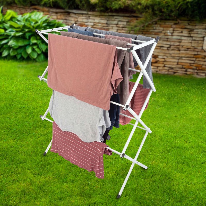 Lavish Home Collapsible Clothes Drying Rack, White, 5 of 6