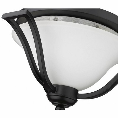 Lagoon Matte Black 18.5" Opal Glass 3-Light Flush Mount