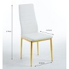 Set of 4 Modern High Back Dining Chairs with Golden Legs and PU Seats,Elegant Armless Design for Kitchen or Dining Room-The Pop Home - 4 of 4