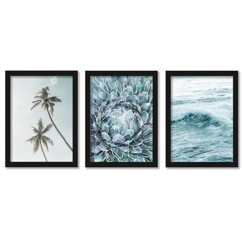 Pastel Tropics By Modern Tropical - Modern Botanical 8 Piece Black Framed Art  Set - Americanflat : Target