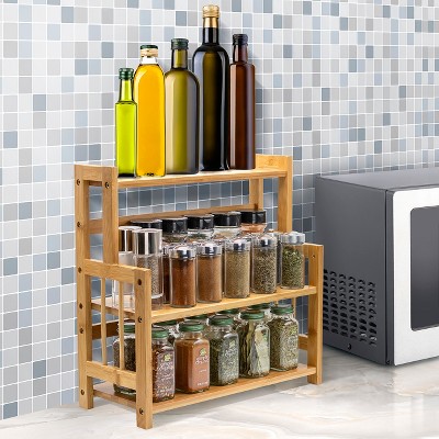 Sorbus 3-Tier Bamboo Kitchen Countertop Organizer - Stores spices, seasonings, and household items — фото 2