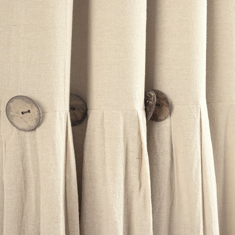 Linen Button 100% Lined Blackout Window Curtain Panel Dark Linen Single 40X84, 4 of 7