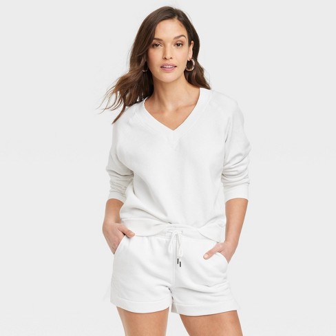 Women's Relaxed Pullover Sweatshirt - Universal Thread™ White Xl