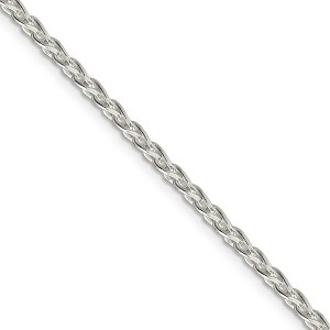 Black Bow Jewelry 2.75mm Sterling Silver Diamond Cut Solid Round Spiga Chain Necklace - 1 of 4
