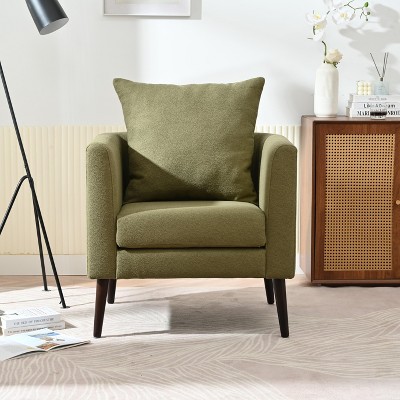 ROOMTEC Modern Accent Chair, Upholstered Armchair with Removable Pillow and Wood Legs