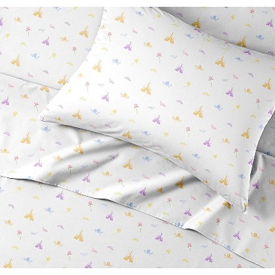 Kids Full Blue Microfiber Princess Print Sheet Set