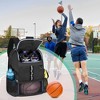 Basketball Bag, Soccer Equipment Bag with Ball & Shoe Compartment for Soccer Ball,black - 2 of 4