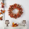Nearly Natural 30-in Autumn Pumpkin with Decorative Bows Artificial Fall Wreath - 3 of 3