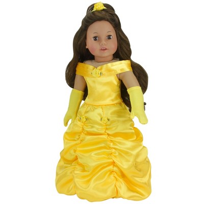 Sophia’s Belle of the Ball Princess Dress, Gloves, & Hair Accessory for 18” Dolls, Yellow