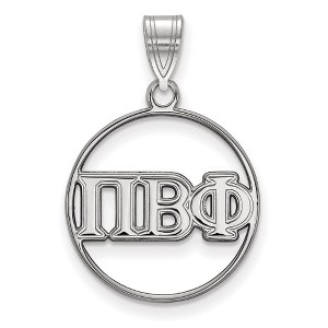 Black Bow Jewelry Sterling Silver Pi Beta Phi Greek Life Medium Pendant - 1 of 3