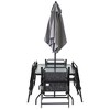 Dexmalle Black Patio Dining Set,Metal Patio Table and Chair Set with Umbrella - 4 of 4