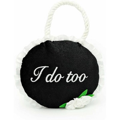 ZippyPaws Wedding Toy - Dog Squeaky Toy to Keep Them Busy, Pet Products, 2 Round Squeakers - "I Do Too" Wedding Sign