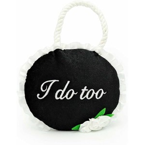 ZippyPaws Wedding Toy - Dog Squeaky Toy to Keep Them Busy, Pet Products, 2 Round Squeakers - "I Do Too" Wedding Sign - 1 of 1