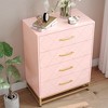 Dresser for Bedroom with 4 Drawer Dresser, Chest of Drawer with Metal Handle, Sturdy Frame Modern Bedroom Furniture - 4 of 4