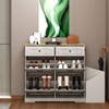 Grungis Freestanding Storage Dresser,Shoe Cabinet with Adjustable Shelf,2 Drawers and 4 Flip Drawers for Bedroom,Living Room - 2 of 4