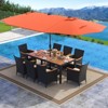 Tangkula Set Of 11 Patio Dining Set w/ 15ft Double-Sided Patio Umbrella (Base Included) - 2 of 4